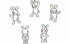 踊るウサギ　 - 工房はんど　さくらもち 