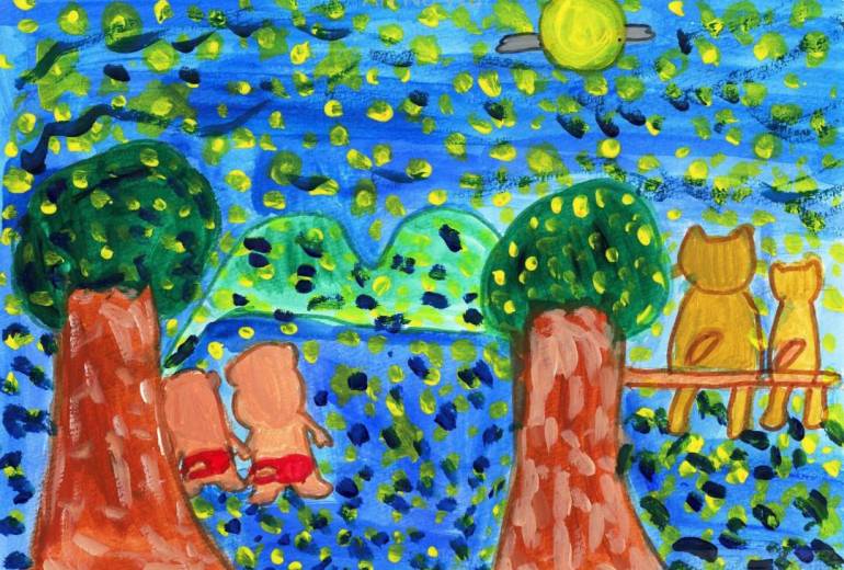 親子と過ごす満月　　