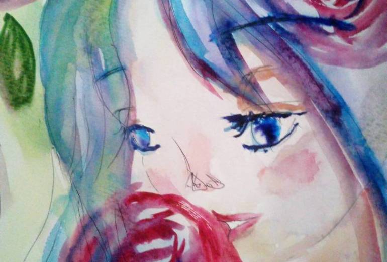 蒼とマゼンタの薔薇の間に……