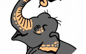 インドゾウ - シマハイエナ 