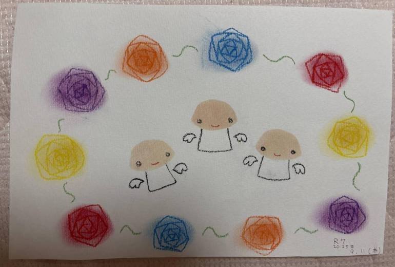 薔薇に囲まれて