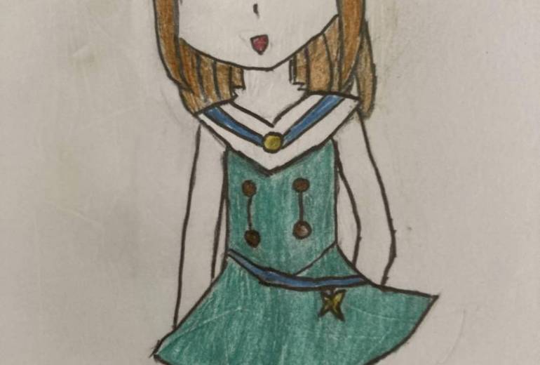 新作の服を着た女の子