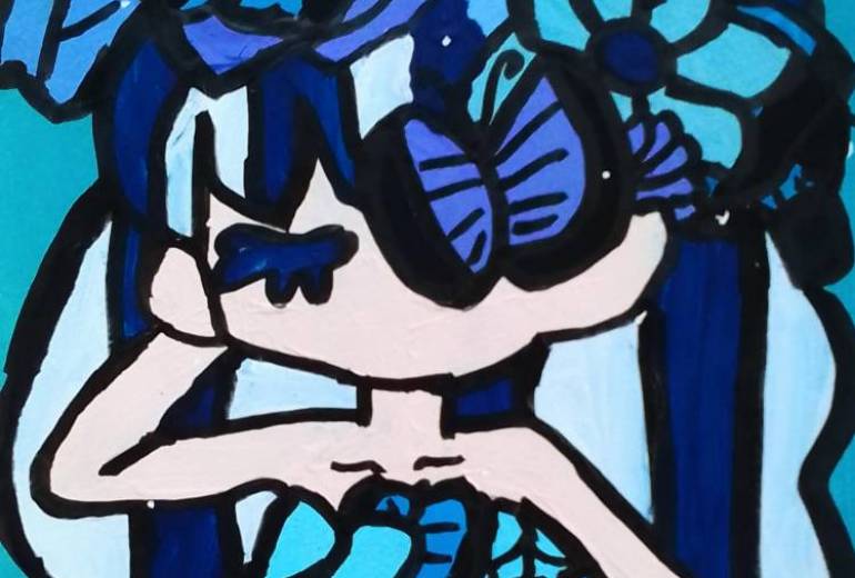 花と蝶々ドレス