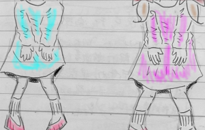 入院中に描いた絵　双子ツインズ - cocoa remon 