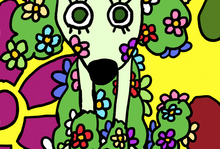 花いっぱいのガーデンフラワープードル