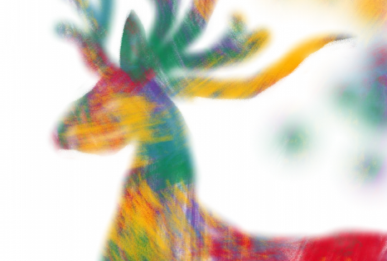 ハート　鹿の見上げる秋