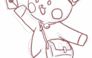 郵便配達くーにゃんの下描き - あとり