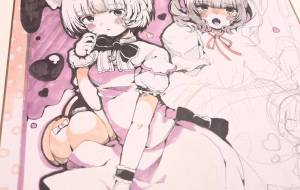 ハロウィンパーティー　描きかけ色紙 - 安岡ひろ 