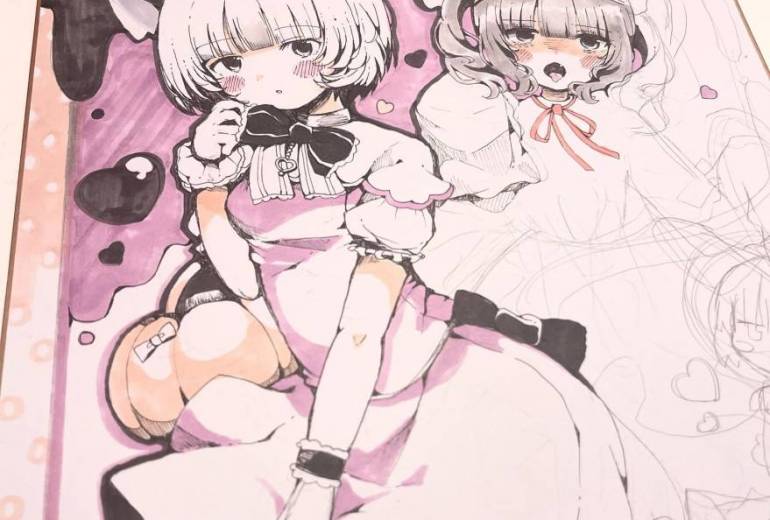 ハロウィンパーティー　描きかけ色紙