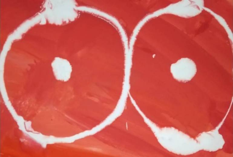 飛行機雲が顔に見えたよ！