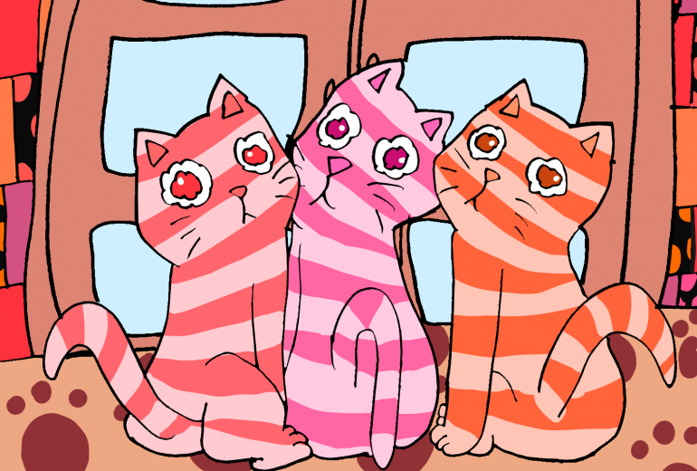 3匹のうるうるおめめ猫