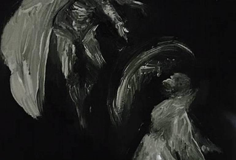 我は鋼鉄の魔王！我が鋼鉄がこのような鳥化け物勇者に砕けるとは！漫画的デザイン写実アート（デザイン作品）