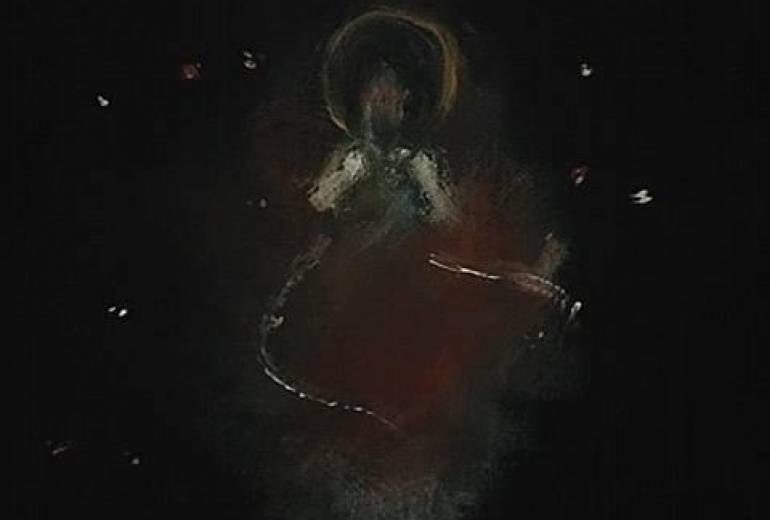 アート作品不動明王、炎