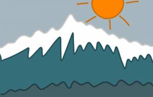 雪解けの山と朝日 - アクター