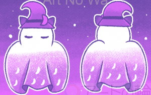 紫のオバケさん - はなもも 