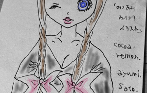 三つ編みウインクイラスト - cocoa remon