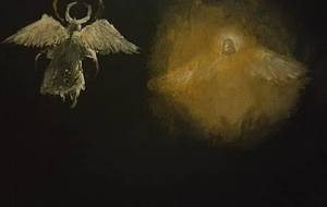 聖戦、ルシファ ー  バトル  ミカエル、ルシファー（言葉）我が闇よこの天使を倒せ、ミカエル（言葉）ルシファー貴方は光と共に堕天使になりなさい - 真鍋哲地 