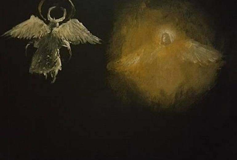 聖戦、ルシファ ー  バトル  ミカエル、ルシファー（言葉）我が闇よこの天使を倒せ、ミカエル（言葉）ルシファー貴方は光と共に堕天使になりなさい