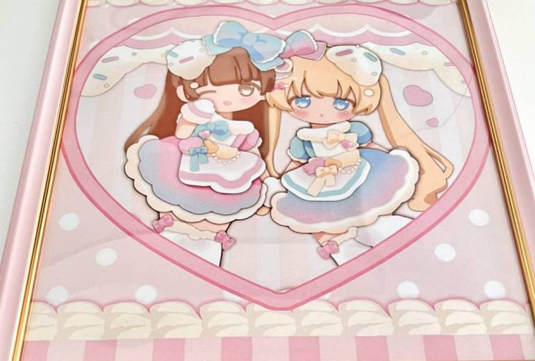 イラストを印刷して額縁に入れました！