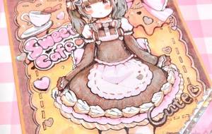 スイートカフェ♡色紙 - 安岡ひろ 