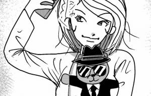 自撮りをする女性 - 金垣魯文