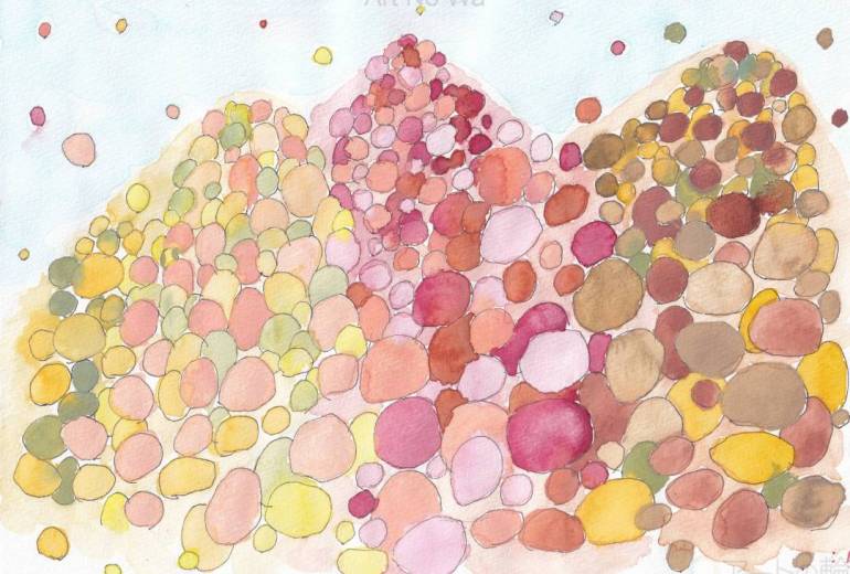 ハート　毛糸玉の秋