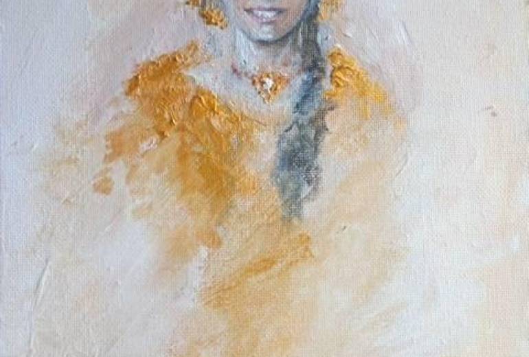 ゴールドウェディングドレス