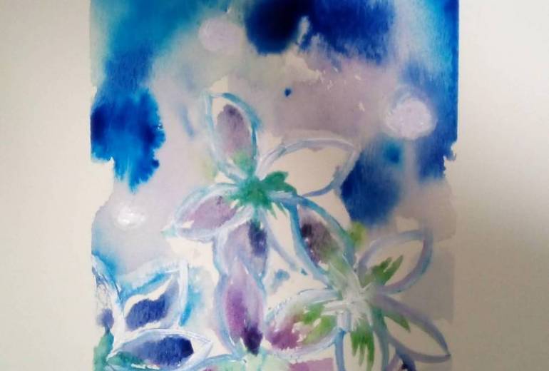 冬景色に咲く神聖な花