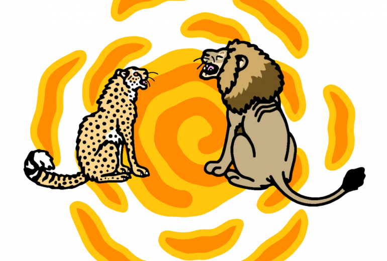 ダイヤ　アジアチーターとインドライオン