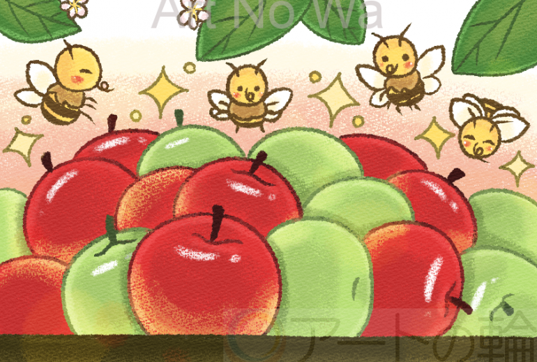 大量のりんごでいっぱい