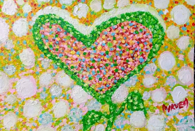 ハート　雪の中で強く咲く心の花