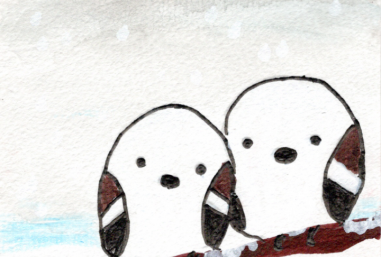 スペード 冬のシマエナガ