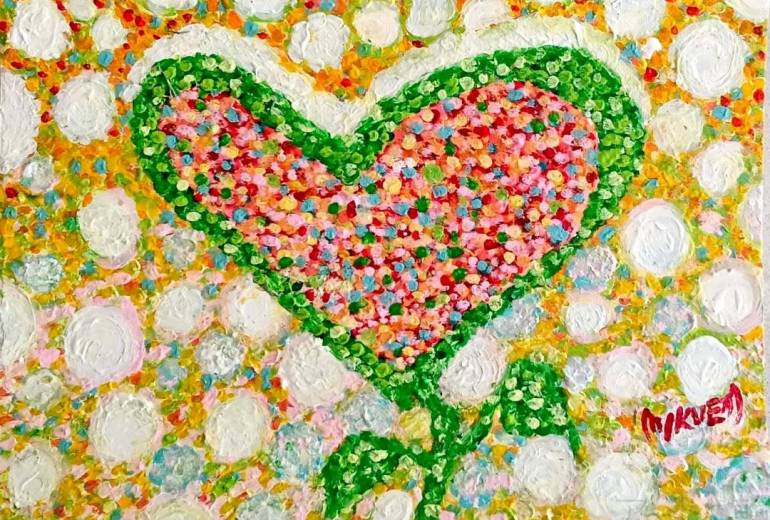 ハート　雪の中で強く咲く心の花