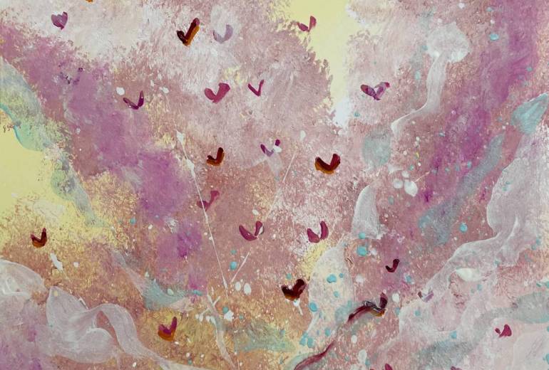 ハート　飛び立つ群れ