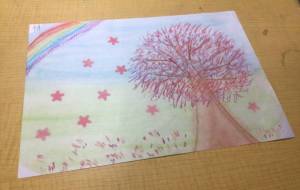 春の桜 - 雪だるま 