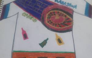 明るいカジノのデザイン Tシャツ - 椛澤敏光