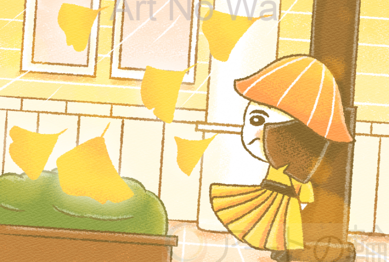 銀杏が吹く街