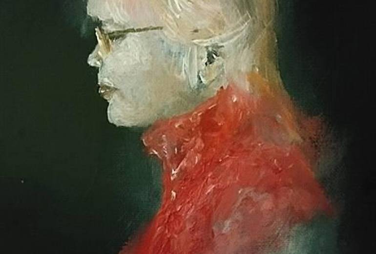 知的女性（写実的アート）