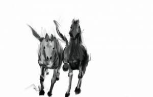 馬の絵、練習11(競走) - ITO