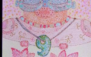 勾玉と紅葉を愛でる遮光器土偶さん - 明紅葉 