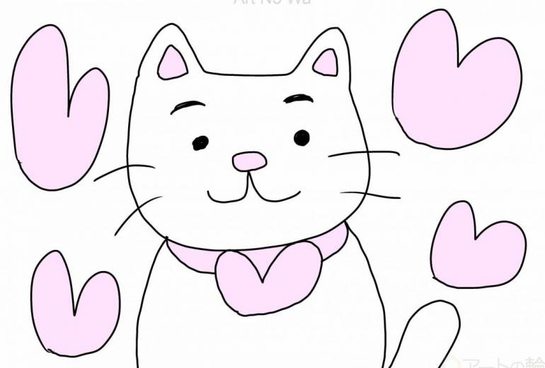 ハート　猫とハート