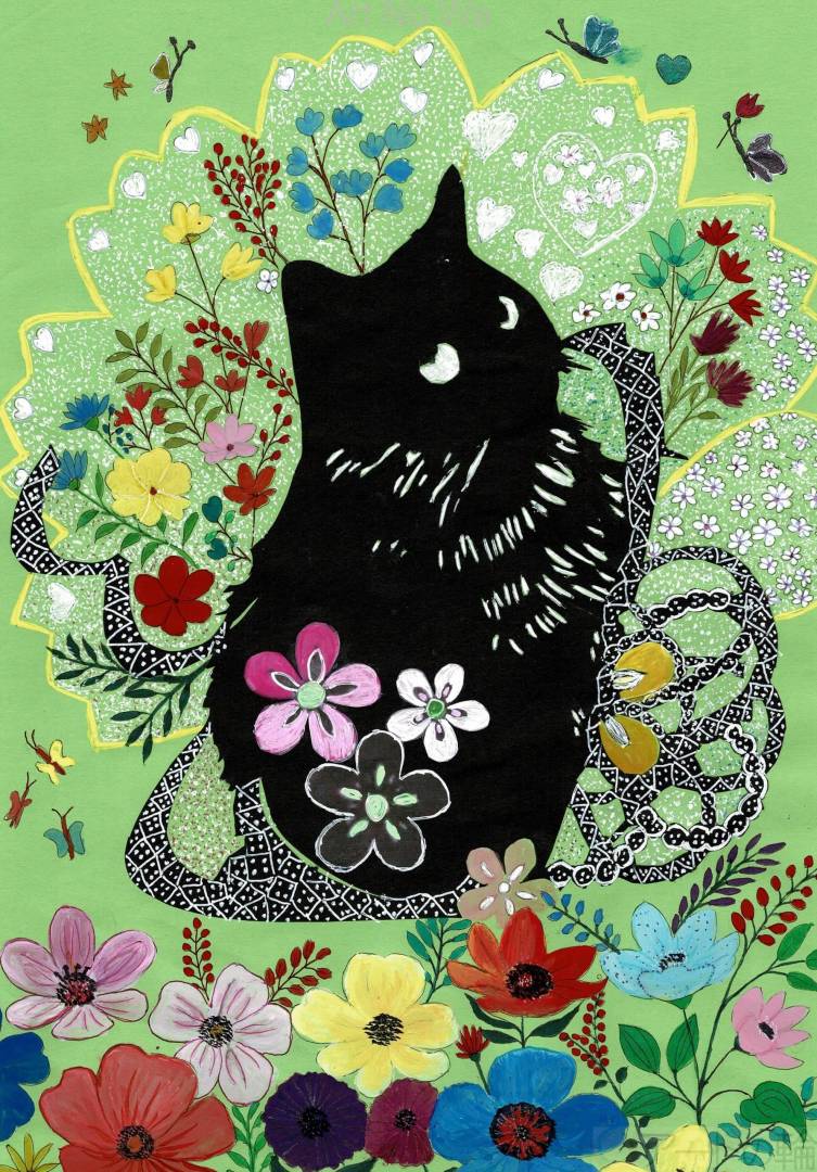 ねこと花 | アートの輪