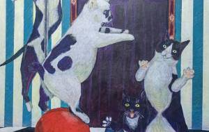 ハチワレサーカス団(玉乗り) - 猫玉