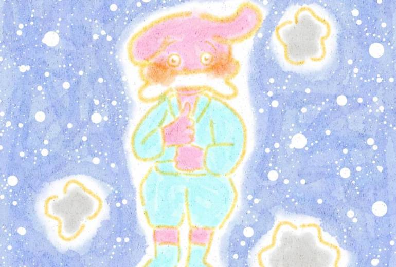 ホネをくわえた犬