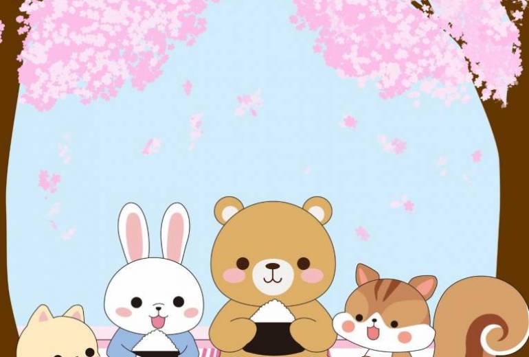 ハート　ほのぼのお花見