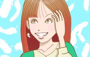 髪をかきあげる女性 - 金垣魯文