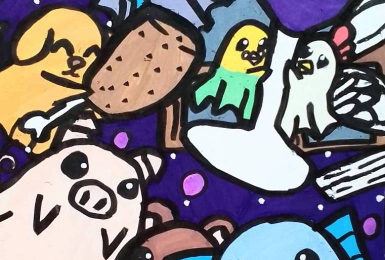 アニマルお化けとごちそうパーティー