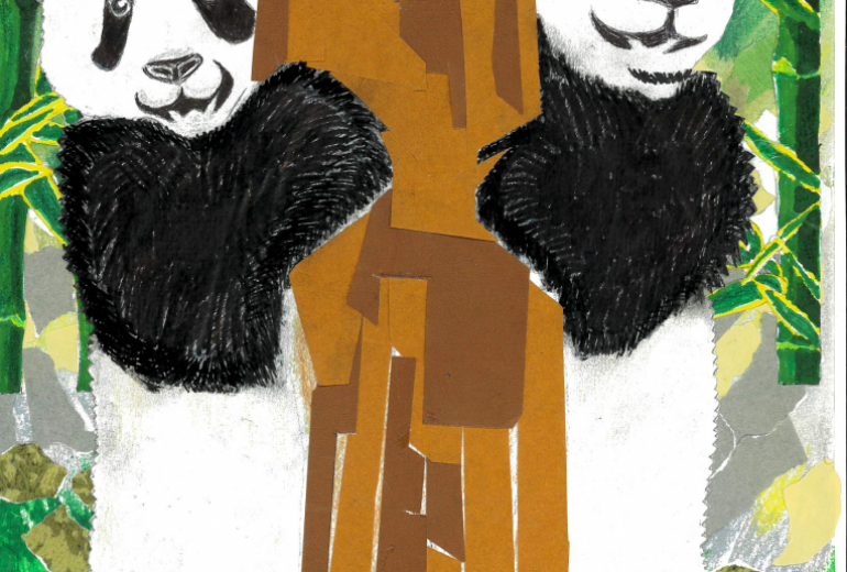 クラブ　森の中で戯れる双子のパンダ