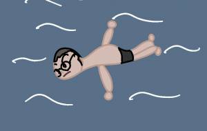 水泳大会に出ている男性 - アクター 