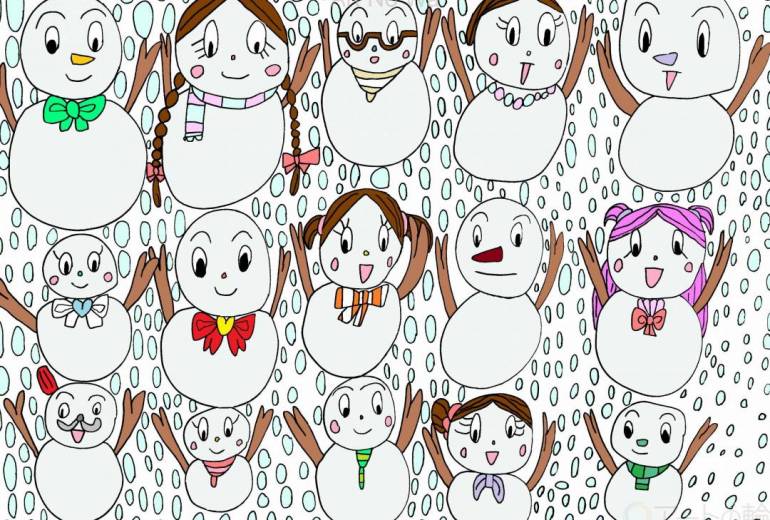 スペード　雪だるま家族